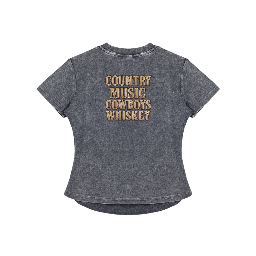 NEON Country Music, Cowboys & Whiskey | Fitted Tee - NEON American Clothing