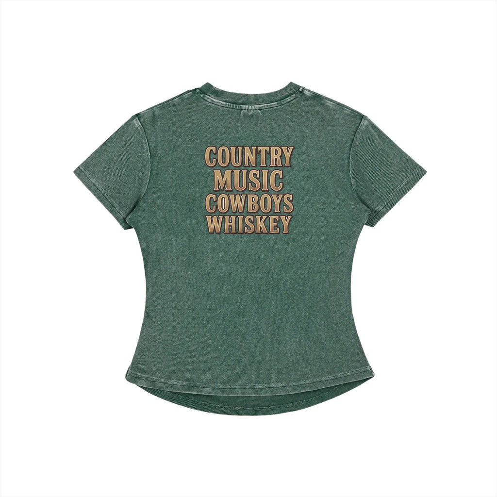 NEON Country Music, Cowboys & Whiskey | Fitted Tee - NEON American Clothing